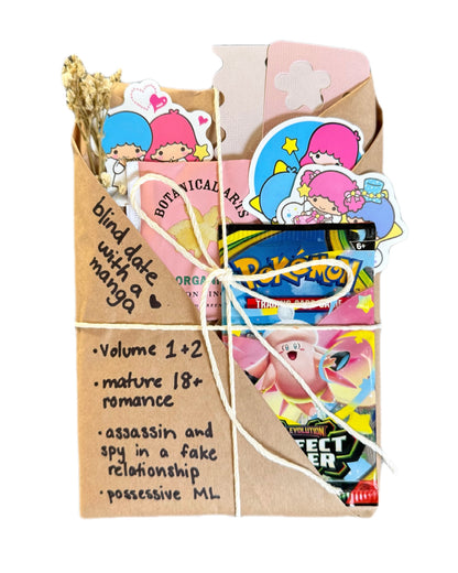 blind date with a 18+ ROMANCE manga (Volume 1 & 2) & Pokemon gift bundle ⋆˚꩜｡