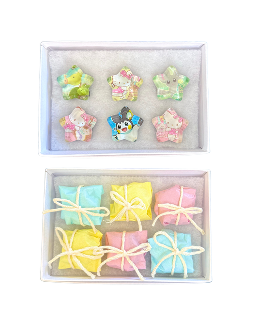 set of handmade pokemon  & sanrio mini fridge magnet stars ☆