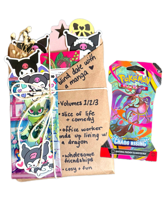 blind date with a SLICE OF LIFE/COMEDY manga (Volume 1, 2 & 3) & Pokemon gift bundle ⋆˚꩜｡