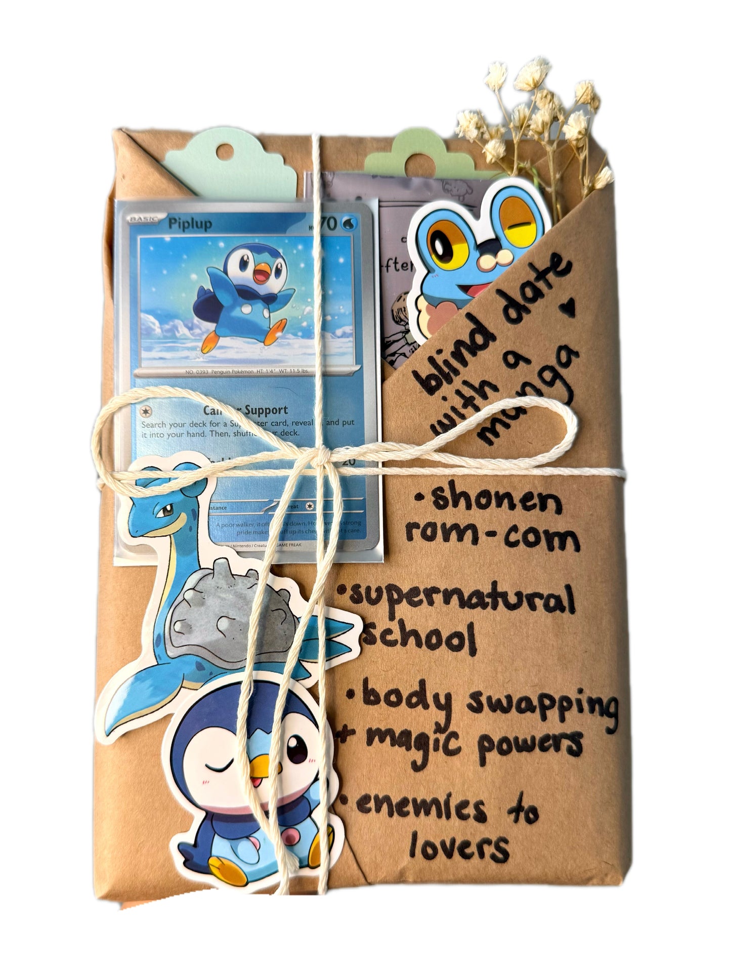 blind date with a SHONEN/ROM-COM manga & Pokemon gift bundle ⋆˚꩜｡