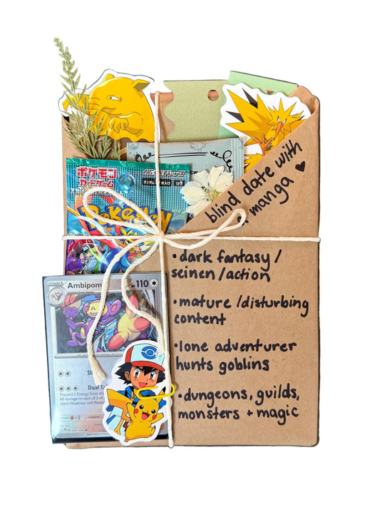 blind date with a DARK FANTASY/SEINEN manga & Pokemon gift bundle ⋆˚꩜｡